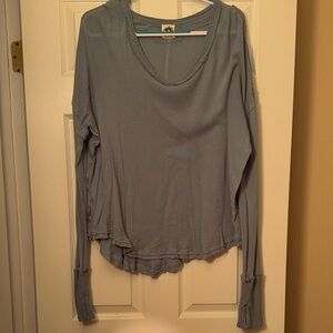 We The Free Dusty Blue Long Sleeve Top